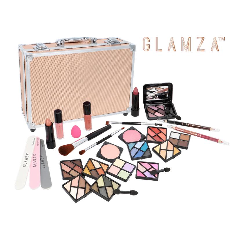UK LOCAL SELLER - 84pcs All-in-one Makeup Kit with Pink Lined Aluminium Vanity Case – Eyeshadow Palette, Lip Gloss, Brushes & Full Face Cosmetics with Tools, Makeup Box, Ideal Gift for Women & Teen Girls | Sent and Fulfilled from UK Warehouse and Delivered on a Tracked 48 UK Postal Service - Image 5
