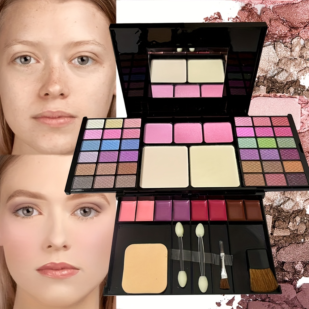 Full Face Multi-Functional Makeup Palette with 49 Colors, Glitter Eyeshadow, Nude Waterproof Lipstick & Blush Powder Set – Complete Look in One Palette - Image 6