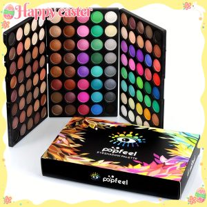 120-Color Matte & Shimmer Eyeshadow Palette - POPFEEL Black Tones for Halloween & Christmas Makeup