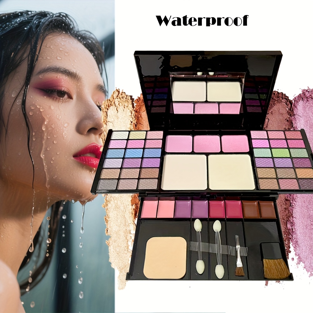 Full Face Multi-Functional Makeup Palette with 49 Colors, Glitter Eyeshadow, Nude Waterproof Lipstick & Blush Powder Set – Complete Look in One Palette - Image 8