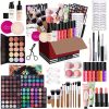 POPFEEL Valentine'S Day Makeup Set | Multi-Piece Cosmetic Kit with Eyeshadow, Blush, Lipstick & Highlighter | Coral & Black | Ideal for Mother'S Day & Valentine'S Gifts | Versatile Makeup Collection