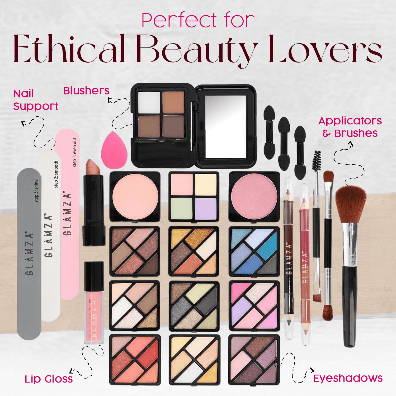 UK LOCAL SELLER - 84pcs All-in-one Makeup Kit with Pink Lined Aluminium Vanity Case – Eyeshadow Palette, Lip Gloss, Brushes & Full Face Cosmetics with Tools, Makeup Box, Ideal Gift for Women & Teen Girls | Sent and Fulfilled from UK Warehouse and Delivered on a Tracked 48 UK Postal Service - Image 4