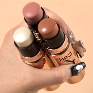 All-Weather Waterproof Multifunctional Makeup Set, Three-in-One with Blush, Contour Highlighter, Built-in Brush for Easy Smudge Application, Long-Lasting Matte Finish, Moisturizing Shine, Perfect for Father'S Day Music Festival Celebrations