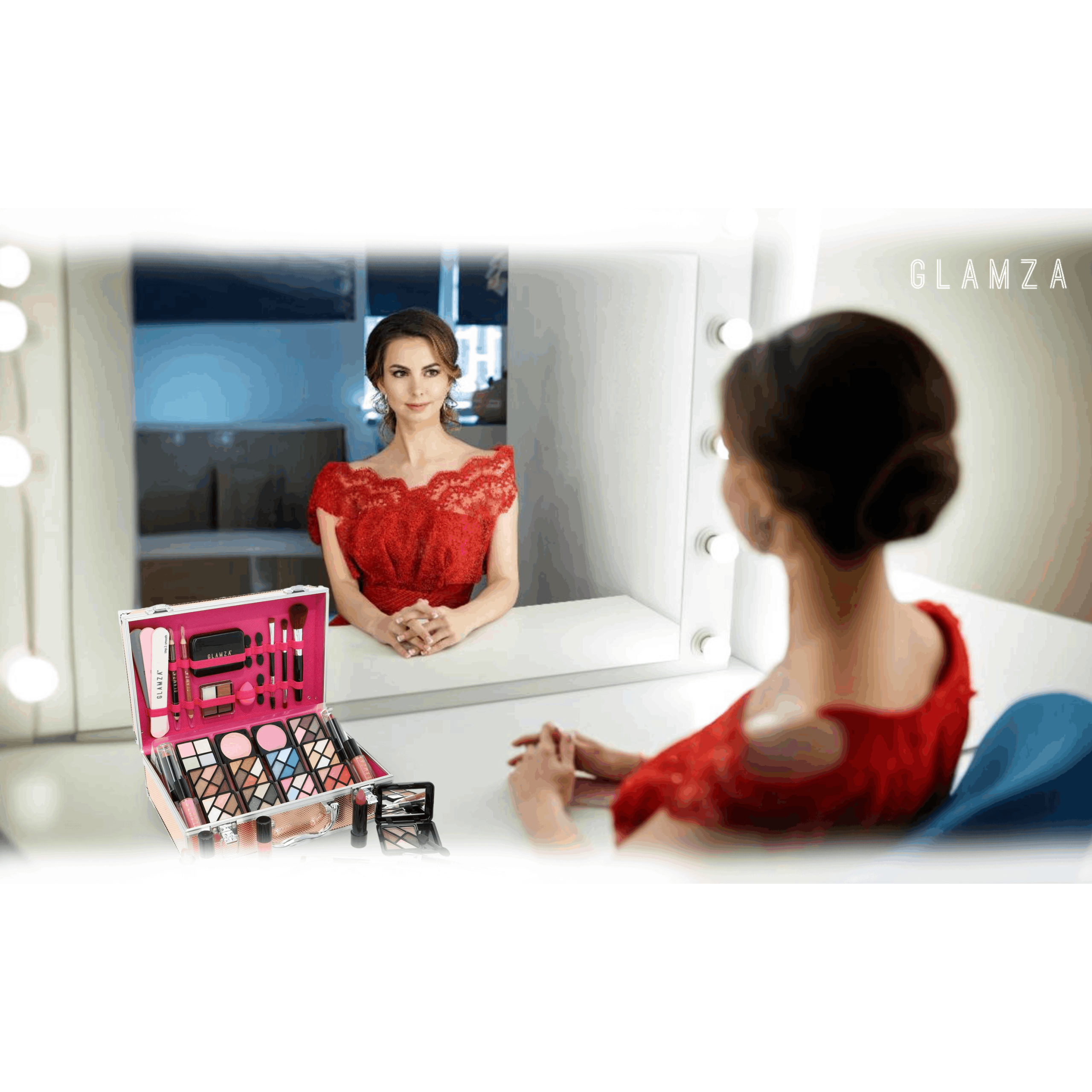 UK LOCAL SELLER - 84pcs All-in-one Makeup Kit with Pink Lined Aluminium Vanity Case – Eyeshadow Palette, Lip Gloss, Brushes & Full Face Cosmetics with Tools, Makeup Box, Ideal Gift for Women & Teen Girls | Sent and Fulfilled from UK Warehouse and Delivered on a Tracked 48 UK Postal Service - Image 9