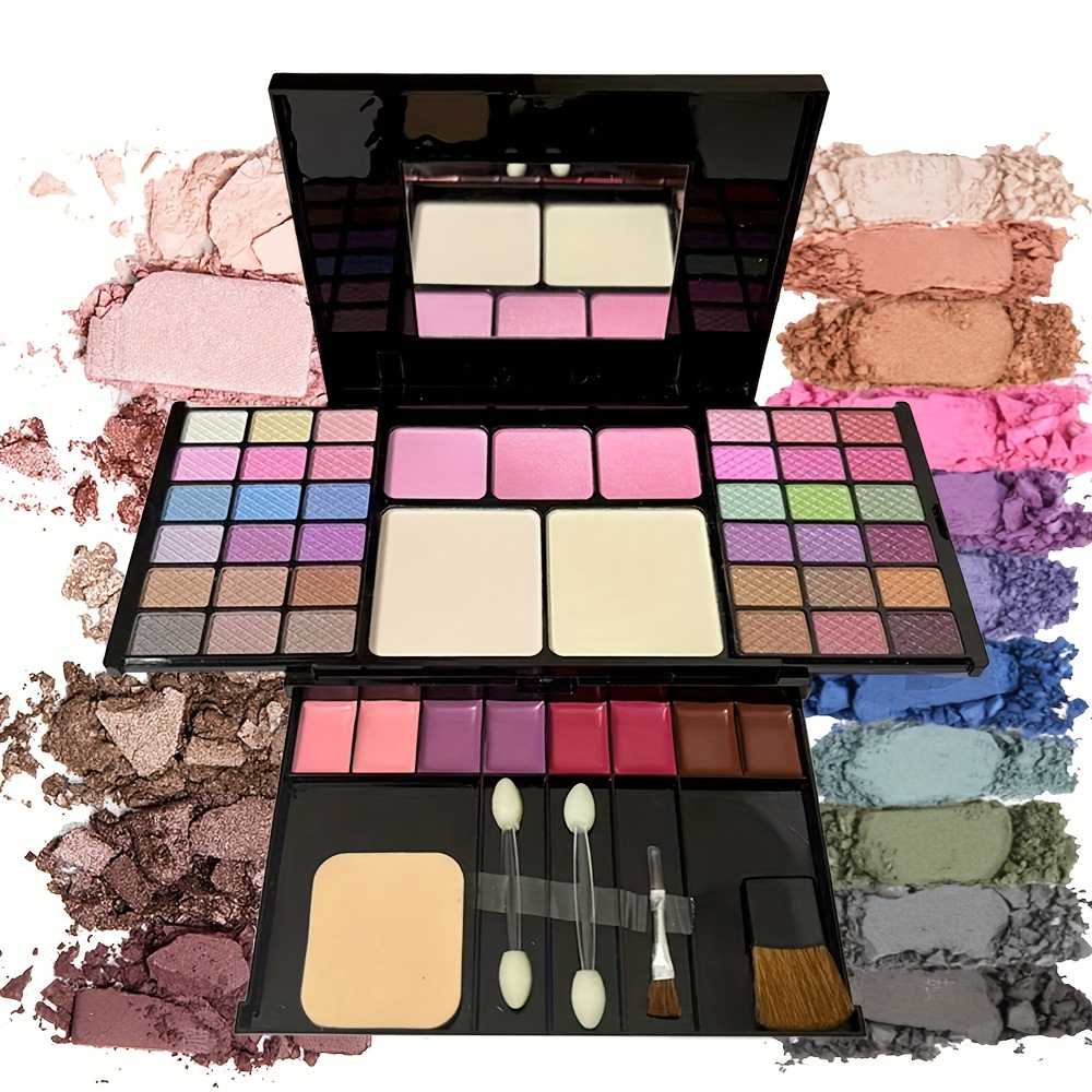 Full Face Multi-Functional Makeup Palette with 49 Colors, Glitter Eyeshadow, Nude Waterproof Lipstick & Blush Powder Set – Complete Look in One Palette - Image 11