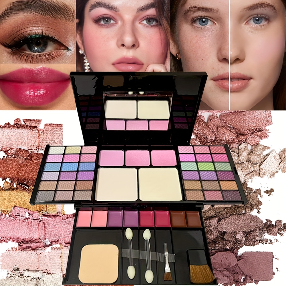 Full Face Multi-Functional Makeup Palette with 49 Colors, Glitter Eyeshadow, Nude Waterproof Lipstick & Blush Powder Set – Complete Look in One Palette - Image 4