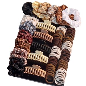 New Collection of Hair Accessories for Women: Seamless Ponytail Holders, Assorted Hair Clips, Scrunchies, and Hair Bands for Holiday Parties