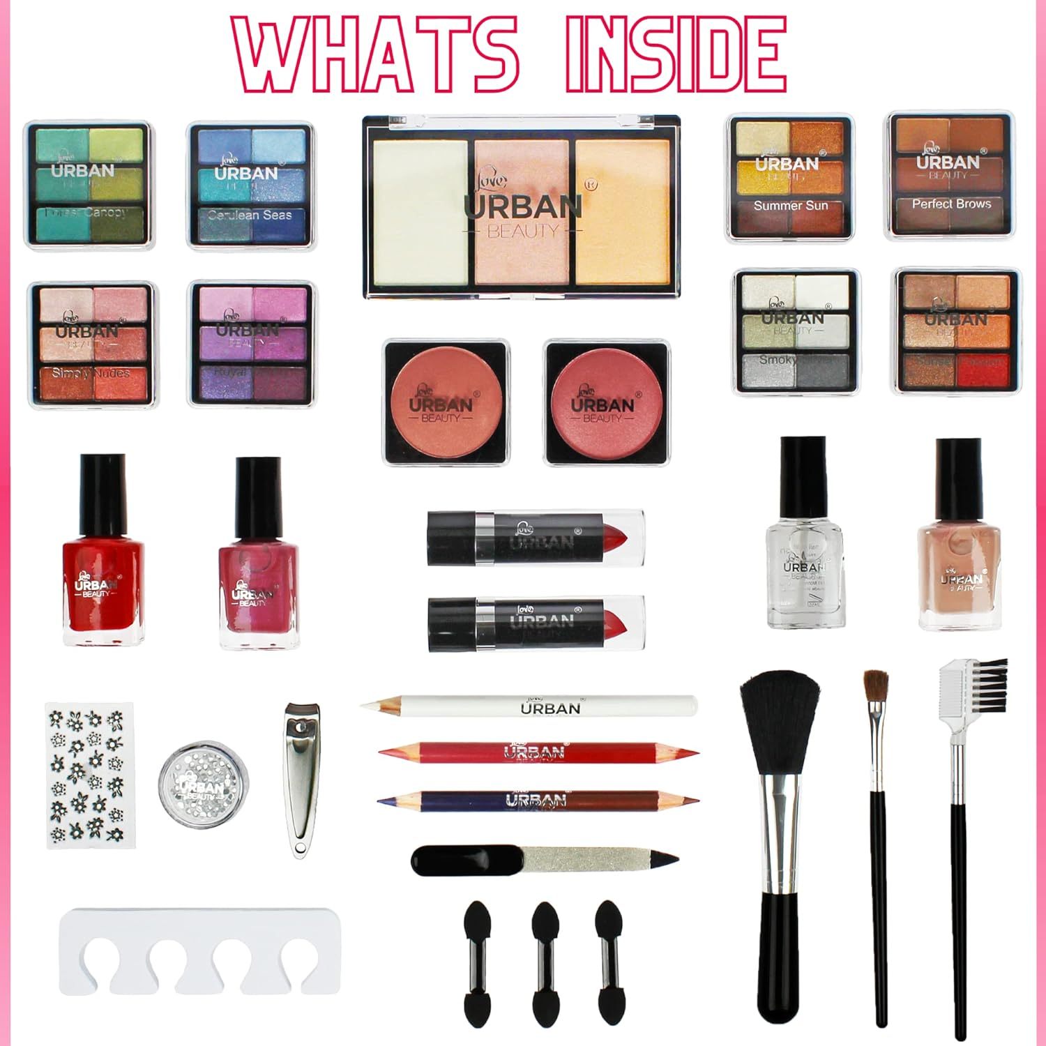 UK LOCAL SELLER - 76pcs Makeup Cosmetic Kit with Aluminium Vanity Case - Eyeshadows, Lipsticks, Nail Essentials & Brushes - Perfect Starter Kit for Teens, Gifts, or On-the-Go Glam Travel Friendly | Sent and Fulfilled from UK Warehouse and Delivered on a Tracked 48 UK Postal Service - Image 5