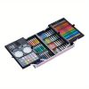145 Double-Layer Aluminum Box Brush Set, Art Painting Tools, Watercolor Pens, Brushes, Crayons, Paint Gift Box, 145 Aluminum Box, 34.5*23*9CM, Pink