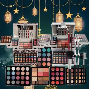 Multifunctional luxury makeup set-fully equipped, including makeup brush set, eyeshadow palette, lip gloss, lipstick, blush, contour, foundation, eyebrow pencil, etc., easy to carry, suitable for makeup beginners - perfect makeup set