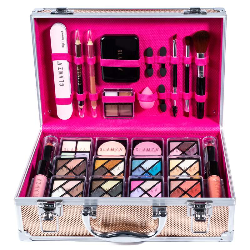 UK LOCAL SELLER - 84pcs All-in-one Makeup Kit with Pink Lined Aluminium Vanity Case – Eyeshadow Palette, Lip Gloss, Brushes & Full Face Cosmetics with Tools, Makeup Box, Ideal Gift for Women & Teen Girls | Sent and Fulfilled from UK Warehouse and Delivered on a Tracked 48 UK Postal Service - Image 6