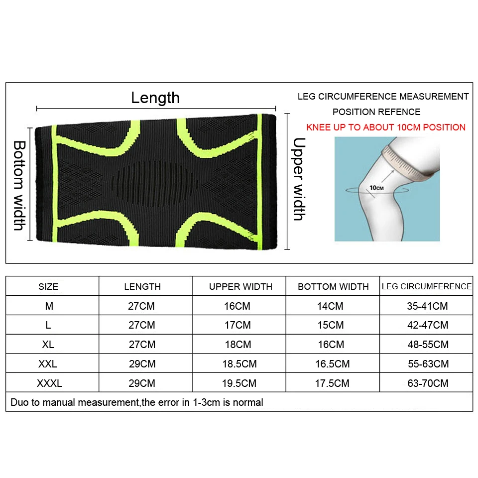 1PCS Fitness Running Cycling Knee Support Braces Elastic Nylon Sport Compression Knee Pad Sleeve for Basketball Volleyball - Image 5