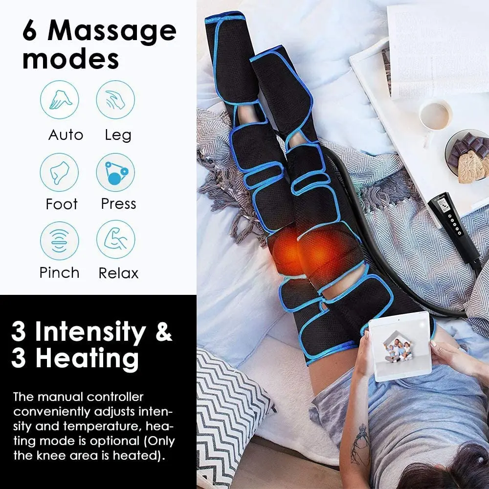 Foot air pressure leg massager promotes blood circulation, body massager, muscle relaxation, lymphatic drainage device 360° - Image 6