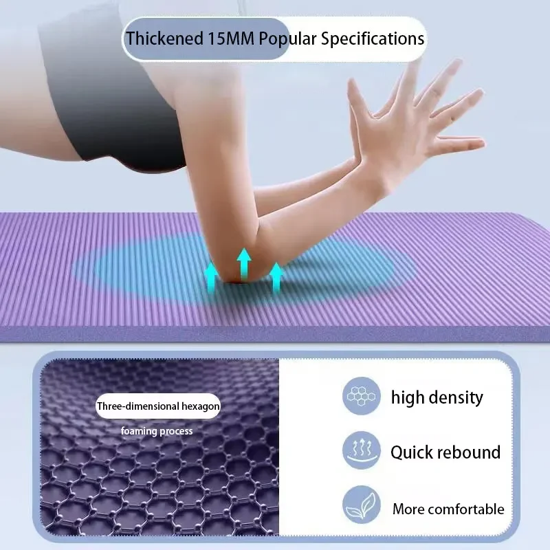 185*90CM Thickened Yoga Mat NBR Waterproof High Density Rebound Yoga Mat Home Gym Non-Slip Mat for Fitnes Pilates Gymnastics - Image 3