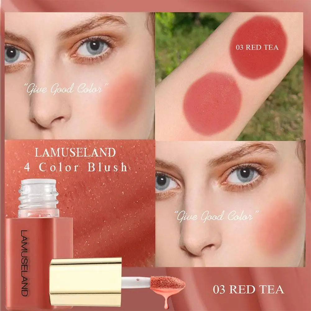 2in1 Face Liquid Blusher Milk Tea Blush Peach Makeup Pink New Cosmetics Brightens Cheek Natural Contour Long-lasting Cheek - Image 6