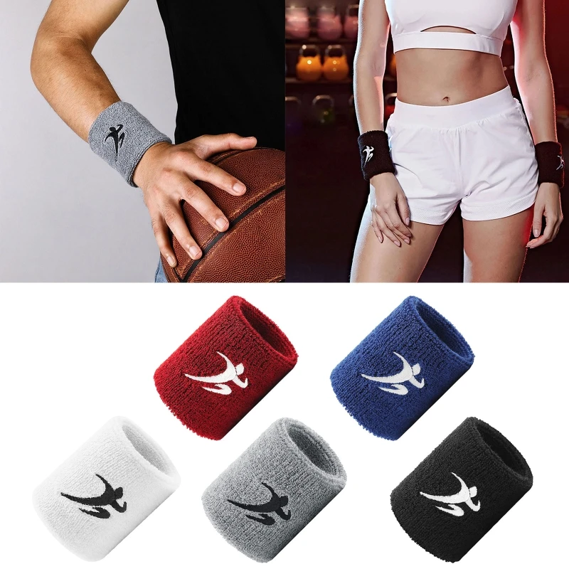 Fashion Working Out Wristbands Wrist Sweatbands Sweat Bands Soft Cotton Stretchy Wrist Bands Terrys Cloth for Gym Sports G99D - Image 4