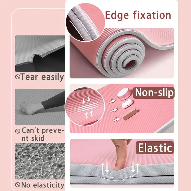 185*90CM Thickened Yoga Mat NBR Waterproof High Density Rebound Yoga Mat Home Gym Non-Slip Mat for Fitnes Pilates Gymnastics - Image 6