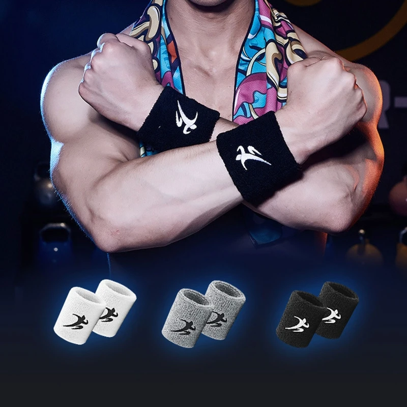 Fashion Working Out Wristbands Wrist Sweatbands Sweat Bands Soft Cotton Stretchy Wrist Bands Terrys Cloth for Gym Sports G99D - Image 2