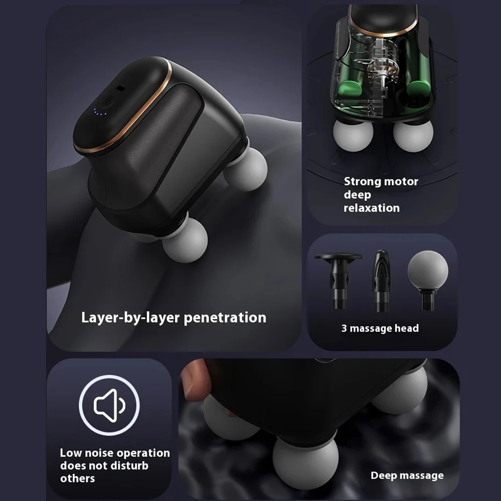 Portable Fascia Gun Muscle Massager Gun Four-head High Frequency Neck Shoulder Waist Massage Machine Professional Fascia Massage - Image 4