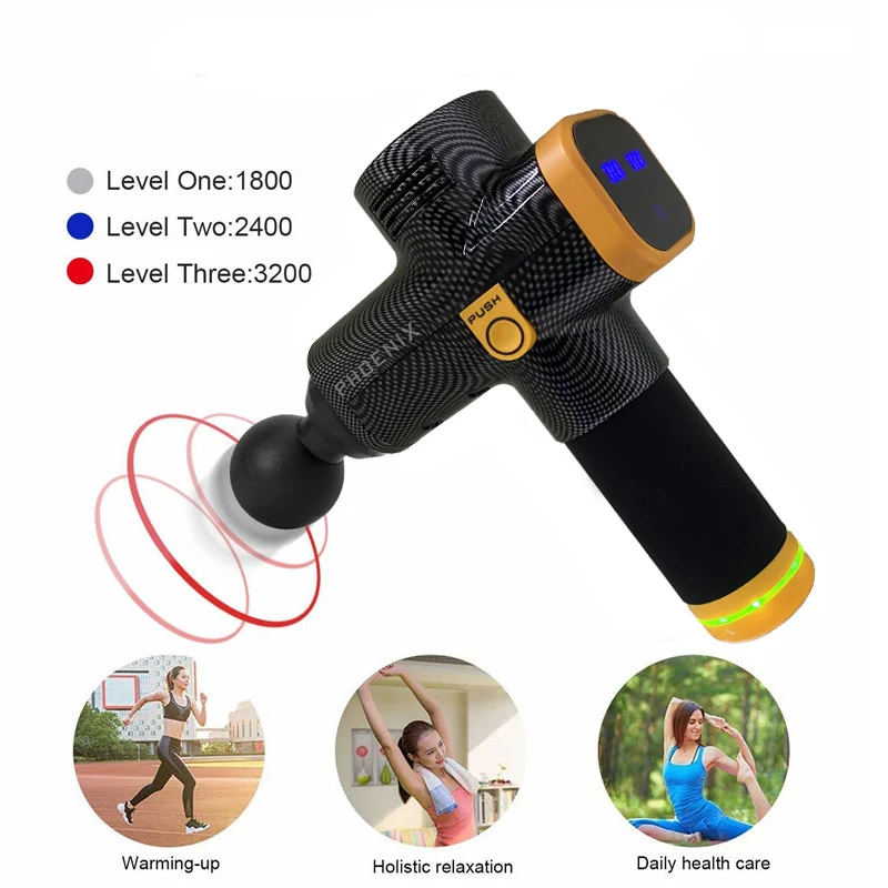 Phoenix A2 Massage Gun Muscle Relaxation Deep Tissue Massager Dynamic Vibrator Back Portable Handheld Display Fascia Gun Massage - Image 4
