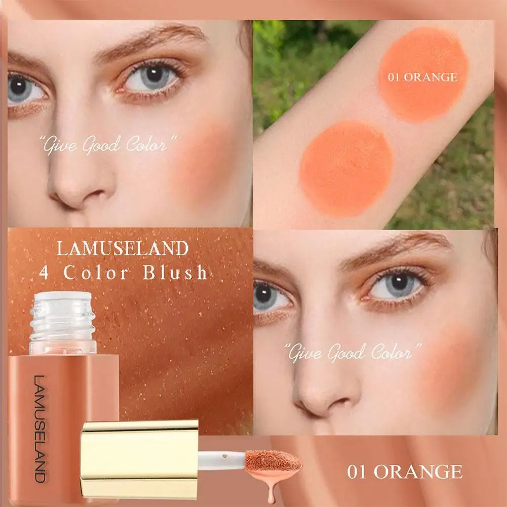 2in1 Face Liquid Blusher Milk Tea Blush Peach Makeup Pink New Cosmetics Brightens Cheek Natural Contour Long-lasting Cheek - Image 2