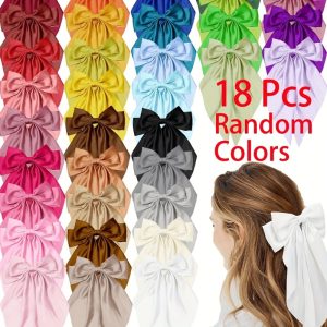 18-Pack Assorted Bow Hair Clips, Elegant Fabric Hair Accessories for Women, Perfect for Parties and Costume Gifts