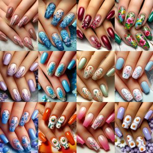 288pcs Press-on Nail Set - Vibrant Floral & Leaf Designs, Glossy Finish, Mixed Colors, Removable Boxed Kit - Perfect for Spring & Summer Style, Nail Art Decorations|Vibrant Nail Art|Durable Nail Tips, Nail Art Accessorie