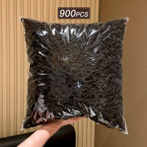 900pcs of Stylish Black Towel Headbands, Hair Ties for Women That Won'T Harm Your Hair.