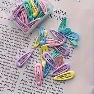 20/40/60pcs Colorful Plastic Hair Clips - Girls 2000S Style Hair Clips, Daily Use Bangs Clips, Cute And Minimalist Design, Solid Color Printing (Colors Random)
