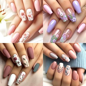 96pcs Ballet Style Sweet Lady Fresh Flower Bouquet Set, Elegant and Cute - Suitable for All Women and s. Comes with Nail Buffers and Jelly Glue in the Box for Easy Application