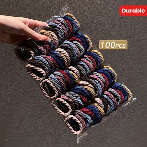 [Elastic | Durable] 100pcs Elastic Durable Hair Tie | Hair Accessories For Girls