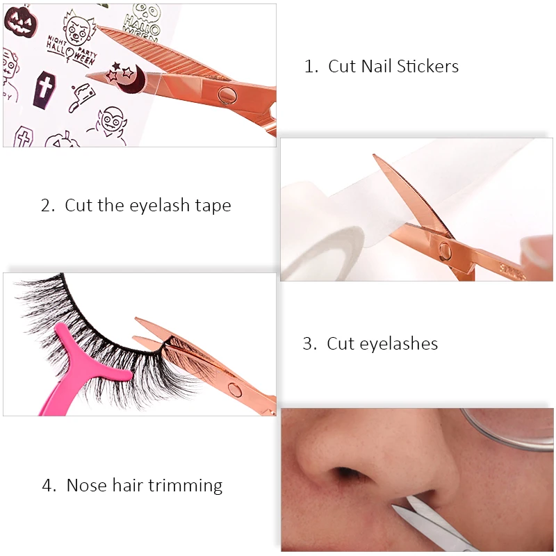 1Pcs Eyebrow Scissor Stainless Steel Eyelash Trimmer Facial Nose Hair Remover Manicure Nail Cuticle Beauty Scissors Makeup Tools - Image 3