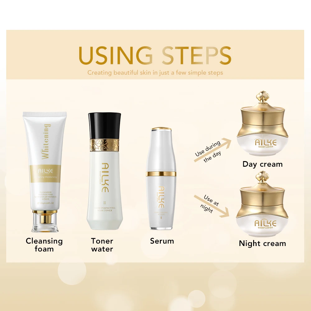 AILKE facial Skin Care Set for women Gift, dark spot remover rejuvenator anti wrinkle, Brightening, whitening cream vitamin face - Image 2