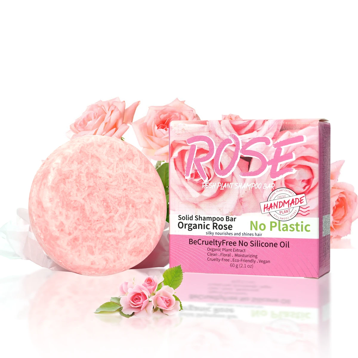 Pink rose shampoo soap, essential oil, handmade soap, nourishing, oil controlling, stain removing, floral fragrance overflowing - Image 3