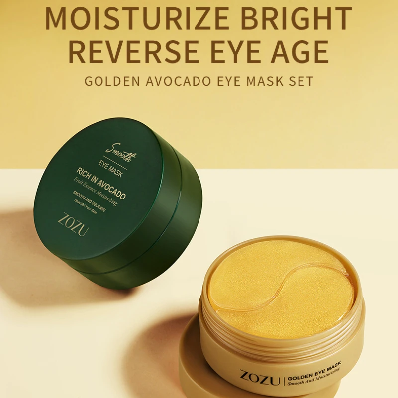 60pcs Golden Collagen Avocado Moisturizing Eye Mask Hydrating Removing Dark Circles Smoothing Eye Skin Care - Image 3