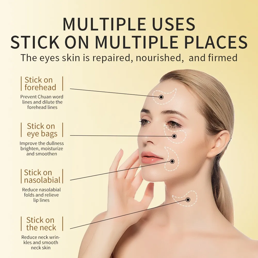 60pcs Golden Collagen Avocado Moisturizing Eye Mask Hydrating Removing Dark Circles Smoothing Eye Skin Care - Image 2