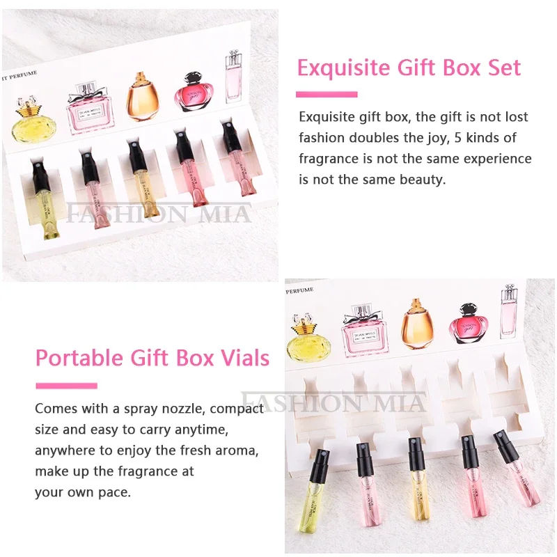 3ml*5pcs Original Perfume Kit Women Atomizer Parfum Beautiful Package Deodorant Lasting Fashion Lady Portable Fragrance With Box - Image 3