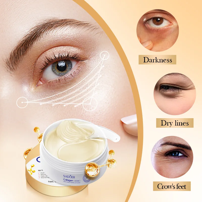 60pcs SADOER Crystal Collagen Eye Mask Anti Dark Circles Removal Eyes Bags Moisturizing Eyes Patches Eye Gel Masks Skin Care - Image 3