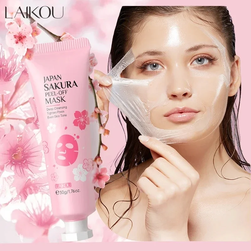 LAIKOU 24K Gold Sakura Peeling Face Mask Anti Wrinkle Whitening Blackhead Removal Facial Tear Off Mask Skin Care Products - Image 4