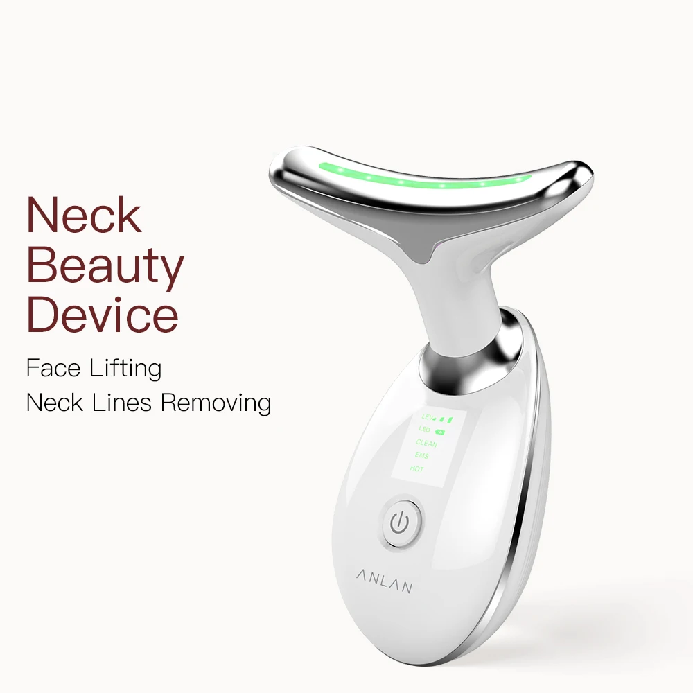 ANLAN Neck Face Beauty Device EMS Facial Neck Lifting 3 Colors Light Skincare Skin Tighten Reduce Double Chin Skin Care Tools