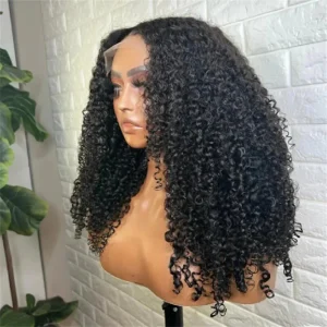 Soft 26Inch Long Black Kinky Curly 180Density Lace Front Wig For African Women Babyhair Heat Resistant Preplucked Glueless Daily