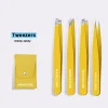 4Pcs High-Quality Eyebrow Tweezer Colorful Hair Beauty Fine Hairs Puller Stainless Steel Slanted Brow Clips Removal Makeup Tools