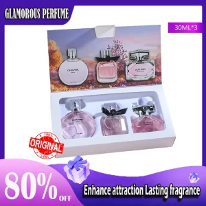 90ML(30mlx3PCS) Eau De Parfum Gift Box Feminino Spray Fresh Light Scent Floral Fruity Chypre Notes LongLasting Women Perfume Set
