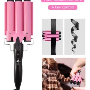 3 Barrels Hair Curling Iron, 22mm Hair Crimper Temperature Adjustable, Hair Curling Iron For Egg Rolls, Straightening, Curling